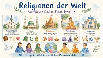 Vorschau - Arbeitsblätter - Arbeitsblatt "Religion" + Onlineübung & MP3 + Infografik - Seite 2
