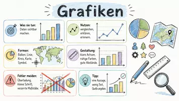 Vorschau - Arbeitsblätter - Arbeitsblätter zum Thema "Grafik" + Lösung & MP3 + Infografik - Seite 1