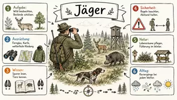 Vorschau - Arbeitsblätter - Arbeitsblätter "Jäger" + Lösung & MP3 + Infografik - Seite 1