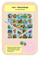 Vorschau - Arbeitsblätter - Lese-Wasserbingo für heiße Tage im Sommer - Deckblatt