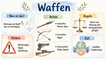 Vorschau - Arbeitsblätter - Arbeitsblätter zum Thema "Waffen" + Lösung & MP3 + Infografik - Seite 3