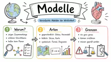 Vorschau - Arbeitsblätter - AB mit Fragen zum Thema "Modell" + Lösungsblatt + Infografik - Seite 1