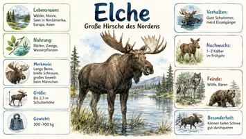 Vorschau - Arbeitsblätter - Arbeitsblätter "Elche" + Lösung & MP3 + Infografik - Seite 1