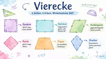 Vorschau - Arbeitsblätter - Arbeitsblatt "Vierecke" + Onlineübung & MP3 + Infografik - Seite 2