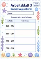 Vorschau - Arbeitsblätter - Addition mit Übertrag bis 1000 | Mathematik Klasse 3 | 6 Arbeitsblätter als PDF - Seite 3