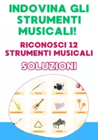 anteprima - Esercizi - SOLUZIONI Indovina gli strumenti musicali - Quiz Musicale - Pagina di copertina