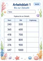 Vorschau - Arbeitsblätter - Ergänzen bis 1000 | Mathematik Klasse 3 | 6 Arbeitsblätter als PDF - Seite 1