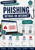 Vorschau - Stundenentwürfe - Phishing erkennen - Unterrichtseinheit Informatik mit Arbeitsblättern, QR-Codes, Selbstlernkurs, Lösungen & Merkeintrag - Deckblatt