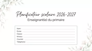 Aperçu - Manuel scolaire - French Planificateur scolaire du primaire 2026-2027 Planner - Page 1