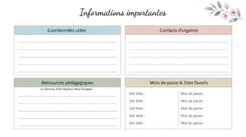 Aperçu - Manuel scolaire - French Planificateur scolaire du primaire 2026-2027 Planner - Page 2