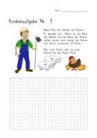 Vorschau - Arbeitsblätter - Knobelaufgabe Klasse 1/Klasse 2 "Bauer Paul" mit Einstiegs-Video - Deckblatt