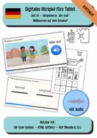 Vorschau - Arbeitsblätter - Kostenlos: Hörverstehen DaZ A1 – Hörspiel „Willkommen auf dem Schulhof" | interaktiv mit Audio, Selbstkontrolle & QR-Code + 4 Arbeitsblätter - Deckblatt