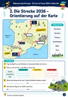 Vorschau - Arbeitsblätter - Tour de France 2026 im Unterricht – Fächerübergreifendes Material Radsport (Erdkunde, Mathe, Deutsch, Sport) Klasse 5/6 - Seite 2