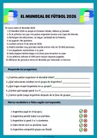 Vista previa - Hojas de trabajo - Lectura comprensiva - 10 COSAS SOBRE el Mundial 2026 - página 3