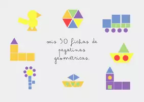 Vista previa - Tarjetas / Manipulativos - Mis 50 Fichas de Pegatinas Geométricas - Portada