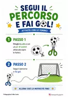 anteprima - Esercizi - ⚽ Segui il percorso e fai GOL! Attività con le forbici - Pagina 1