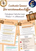 Vorschau - Arbeitsblätter - Lesetheater Sommer: Urlaubskoffer - Dialoglesen/ Rollenlesen - Deckblatt