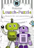 Vorschau - Arbeitsblätter - Lausch-Puzzle | Roboter | differenziert | Hörverstehen - Deckblatt