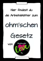Vorschau - Arbeitsblätter - ohmsches Gesetz mit Übungen - Deckblatt