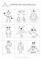 Vorschau - Arbeitsblätter - Lausch-Puzzle | Roboter | differenziert | Hörverstehen - Seite 1