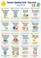 Vorschau - Arbeitsblätter - End of the Year: Summer Speaking Cards - Sprechanlässe Klasse 5/6 - Seite 1
