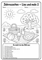 Vorschau - Arbeitsblätter - Lesen und malen zu den Jahreszeiten - Seite 2
