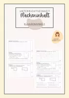 Vorschau - Stundenentwürfe - Flächeninhalt | Unterrichtseinheit | Unterrichtsreihe - Seite 1