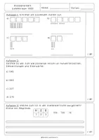 Vorschau - Test - Klassenarbeit I Zahlenraum 1000 I Tausend I Lernzielkontrolle - Seite 1