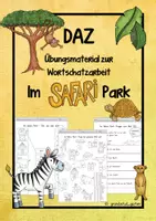 Vorschau - Arbeitsblätter - DAZ - Übungsmaterial- Im Safari Park - Deckblatt
