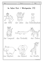Vorschau - Arbeitsblätter - DAZ - Übungsmaterial- Im Safari Park - Seite 1