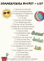 Vorschau - Bildkarten - Sommerferien Bucket - List - Seite 1