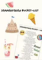 Vorschau - Bildkarten - Sommerferien Bucket - List - Deckblatt