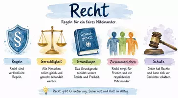 Vorschau - Arbeitsblätter - Arbeitsblätter zum Thema "Recht" + Lösung & MP3 + Infografik - Seite 3