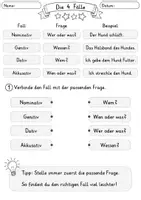 Vorschau - Arbeitsblätter - 4 Fälle Arbeitsblätter | Nominativ, Genitiv, Dativ und Akkusativ - Seite 1