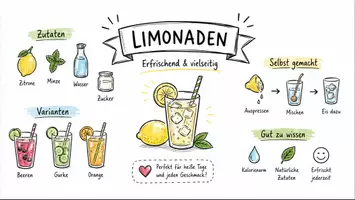 Vorschau - Arbeitsblätter - AB mit Fragen zum Thema "Limonade" + Lösungsblatt + Infografik - Seite 1