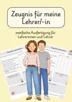 Vorschau - Arbeitsblätter - Zeugnis für meinen Lehrer und meine Lehrerin - Deckblatt