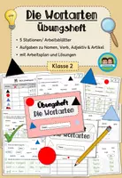 Vorschau - Arbeitsblätter - Wortarten - Übungsheft/ Stationenlernen (Klasse 2) #schulstartbyextraklasse - Deckblatt