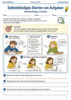 Vorschau - Arbeitsblätter - Selbstständiges Starten von Aufgaben Arbeitsheft Klasse 5 bis 6 Schulstart Arbeitsaufträge verstehen - Deckblatt