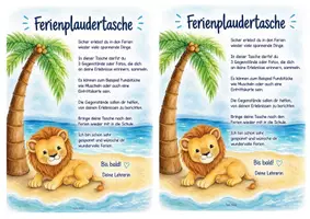 Vorschau - Aufgabenkarten - Ferienplaudertasche Löwenklasse - Seite 2