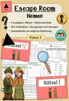 Vorschau - Arbeitsblätter - Escape Room: Nomen Substantive (Klasse 3) - Deckblatt