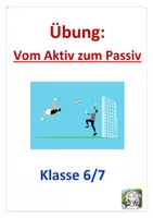 Vorschau - Arbeitsblätter - Vom Aktiv zum Passiv (in verschiedenen Zeitformen) - Deckblatt