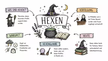 Vorschau - Arbeitsblätter - Arbeitsblatt "Hexen" + Onlineübung & MP3 + Infografik - Seite 1