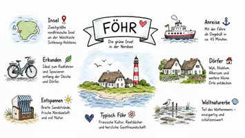 Vorschau - Arbeitsblätter - Arbeitsblätter "Föhr" + Lösung & MP3 + Infografik - Seite 1