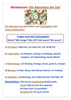 Vorschau - Arbeitsblätter - Adverbien der Zeit (dreifach differenziert) - Seite 1