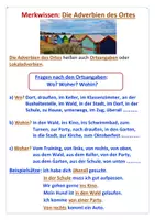 Vorschau - Arbeitsblätter - Adverbien des Ortes (dreifach differenziert) - Seite 1