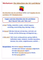 Vorschau - Arbeitsblätter - Adverbien der Art und Weise (dreifach differenziert) - Seite 1