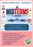 Vorschau - Arbeitsblätter - Midterms USA / Halbzeitwahlen - vierfach differenziert inkl. unabhängiger Förderversion - Deckblatt