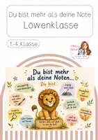 Vorschau - Bildkarten - Das wahre Zeugnis / Du bist mehr als deine Note - Löwenklasse - Deckblatt