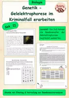 Vorschau - Stundenentwürfe - Genetik: Gelelektrophorese im Kriminalfall erarbeiten - Deckblatt