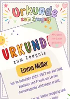 Vorschau - Anderer Materialtyp - Kostenlose Urkunde zum Zeugnis - Deckblatt